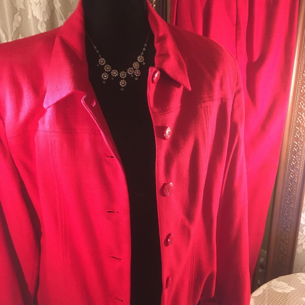 Red Pant Suit